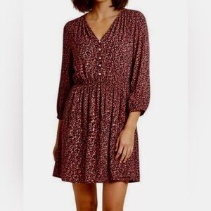 NWOT LOFT Floral Button Long Sleeve Dress Size XSP